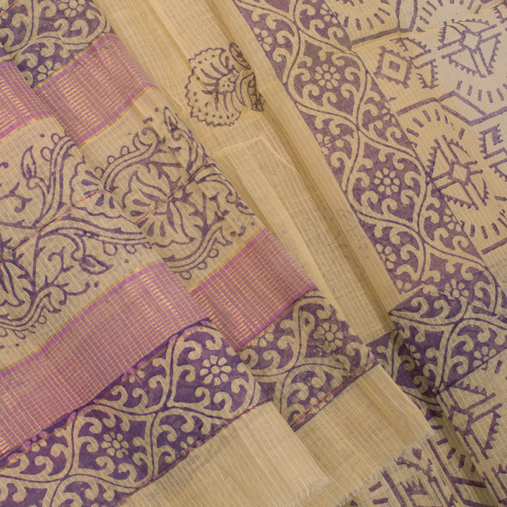 Hand Block Printed Maheshwari Silk Cotton Dupatta 10031166