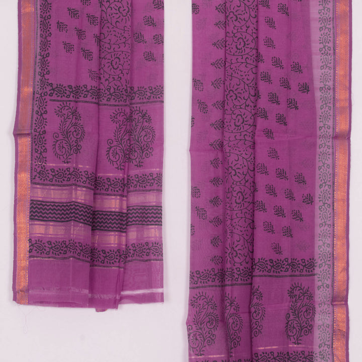 Hand Block Printed Maheshwari Silk Cotton Dupatta 10031170