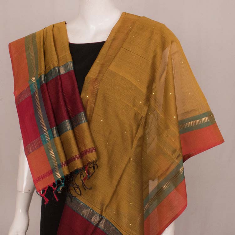 Applique Embroidered Maheshwari Silk Cotton Dupatta 10046207