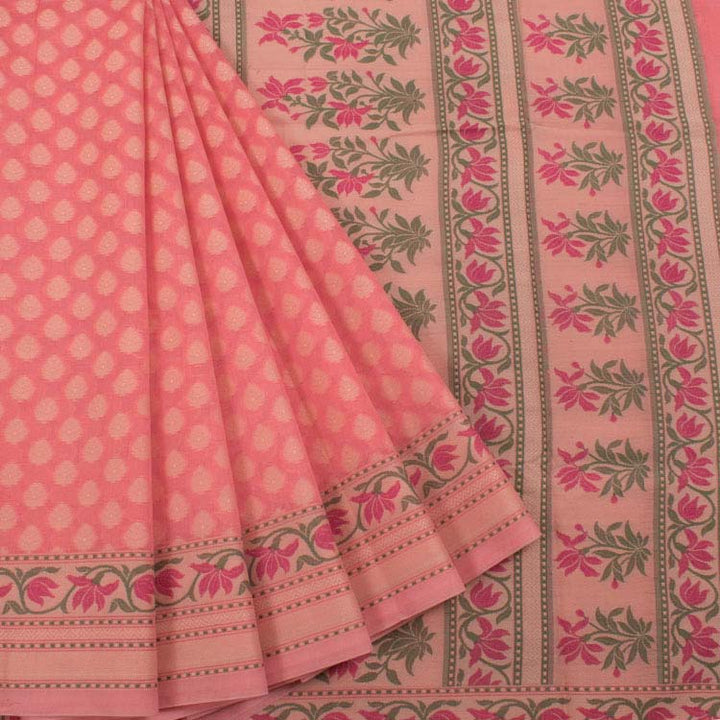 Handloom Banarasi Katrua Silk Cotton Saree 10038001