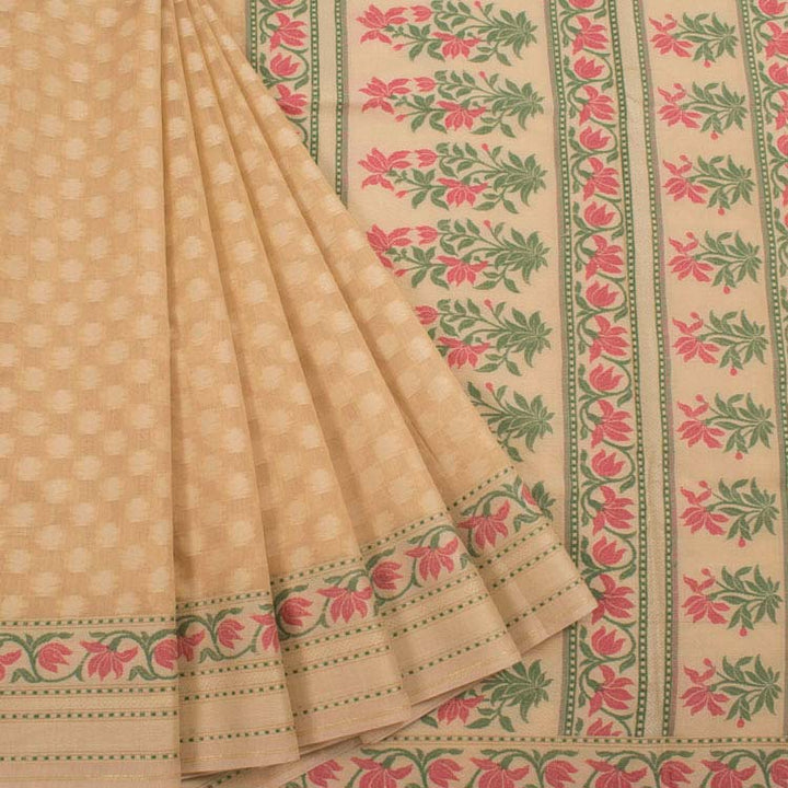 Handloom Banarasi Katrua Silk Cotton Saree 10038022