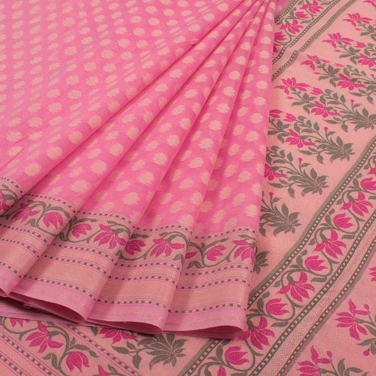 Handloom Banarasi Katrua Silk Cotton Saree 10038023