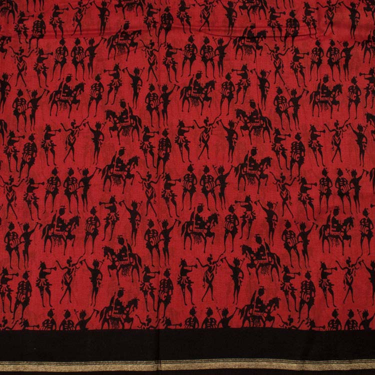Hand Block Printed Silk Cotton Saree 10038365