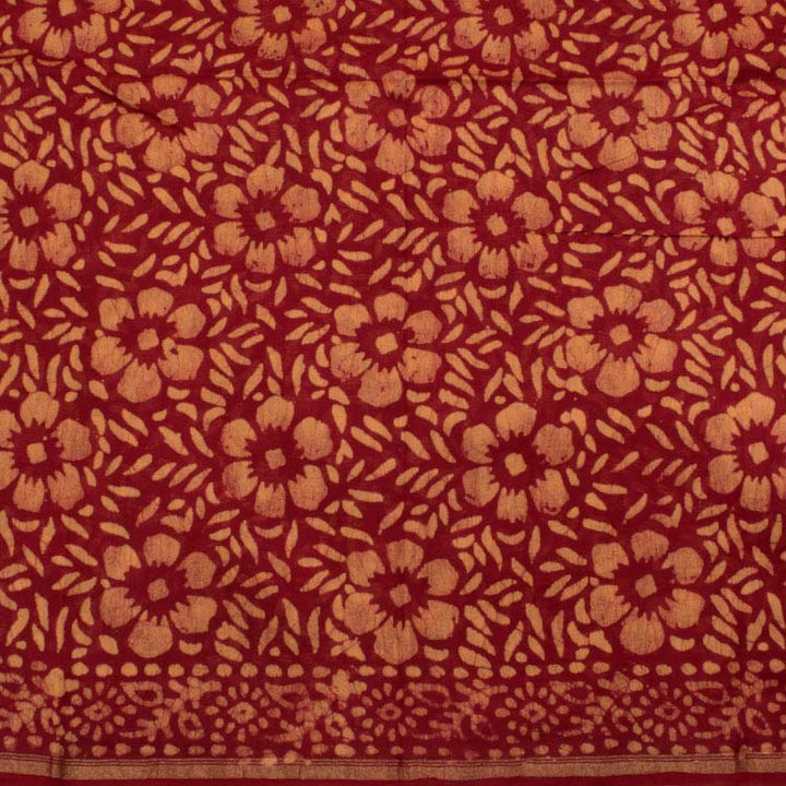 Discharge Printed Silk Cotton Saree 10038383