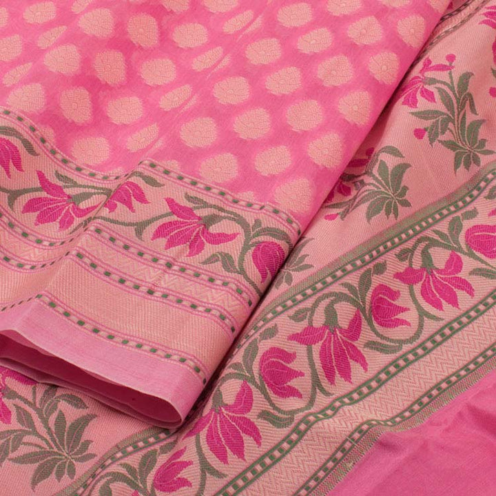 Handloom Banarasi Katrua Silk Cotton Saree 10040119