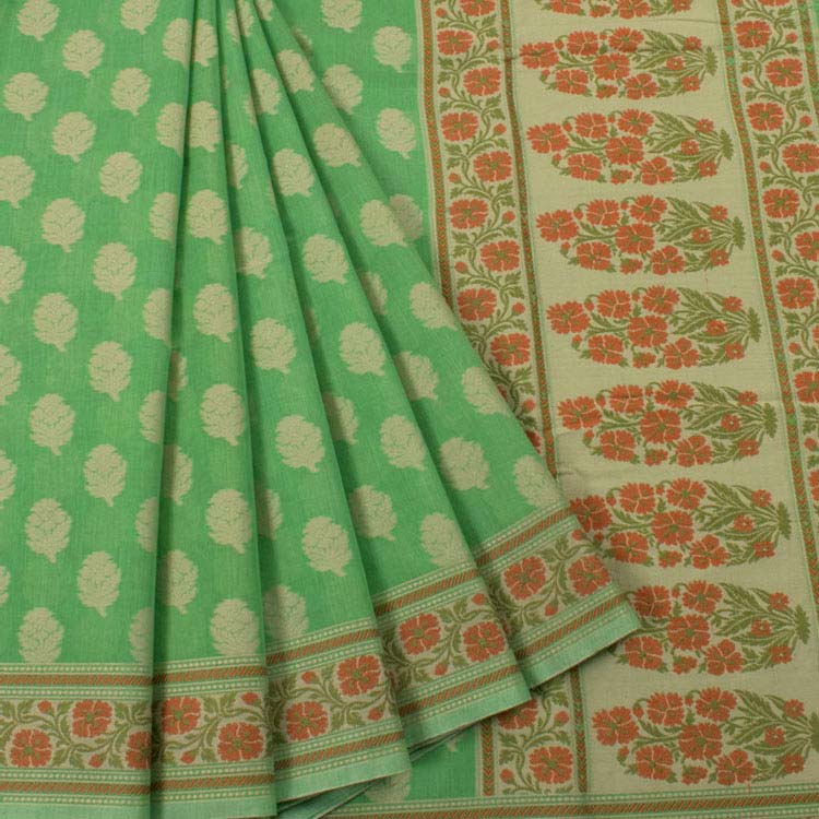 Handloom Banarasi Katrua Silk Cotton Saree 10040122