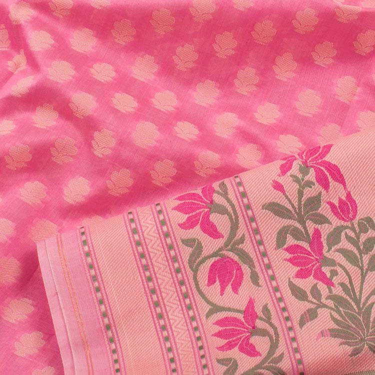 Handloom Banarasi Katrua Silk Cotton Saree 10040127