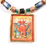 Handcrafted Ethnic Necklace with Print Pendant10017236