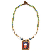 Handcrafted Ethnic Necklace with Print Pendant10017237
