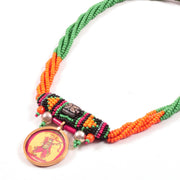 Handcrafted Ethnic Necklace with Rama Print Pendant 10017244