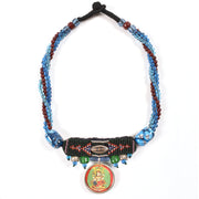 Handcrafted Ethnic Necklace with Vishnu Print Pendant10017245