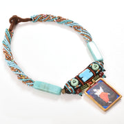 Handcrafted Ethnic Necklace with Print Pendant10017246
