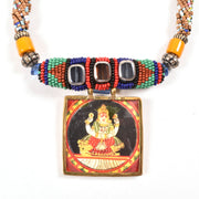 Handcrafted Ethnic Necklace with Vishnu Print Pendant 10017247