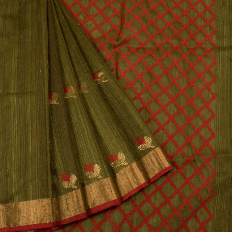 Handloom Bengal Jamdani Matka Silk Saree 10048604