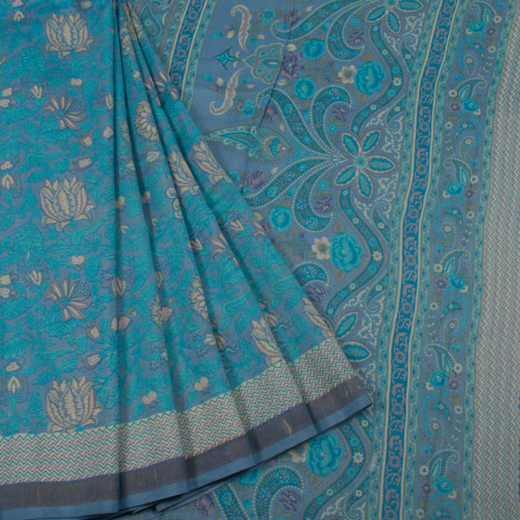 Hand Block Printed Silk Cotton Saree 10052067