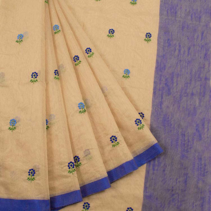 Embroidered Chanderi Silk Cotton Saree 10047161