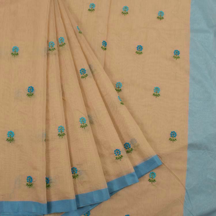 Embroidered Chanderi Silk Cotton Saree 10047164