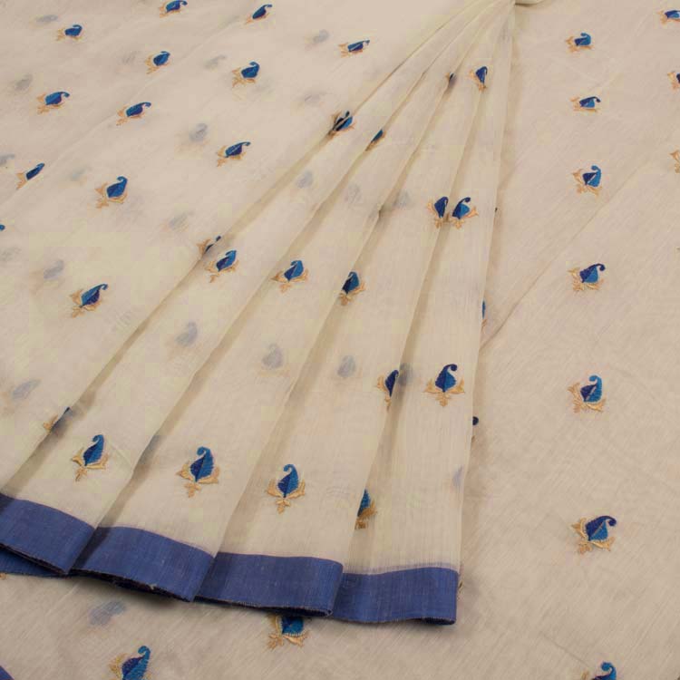 Embroidered Chanderi Silk Cotton Saree 10047180