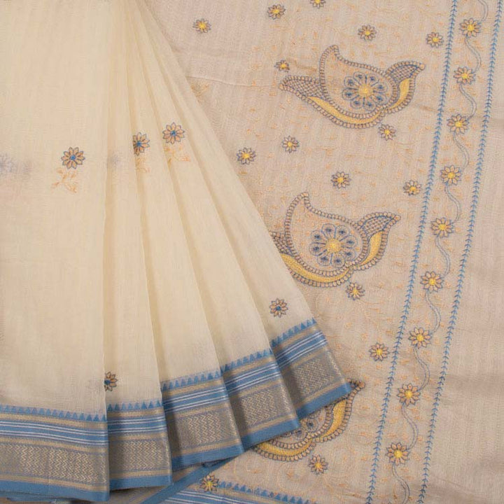 Embroidered Cotton Saree 10047186