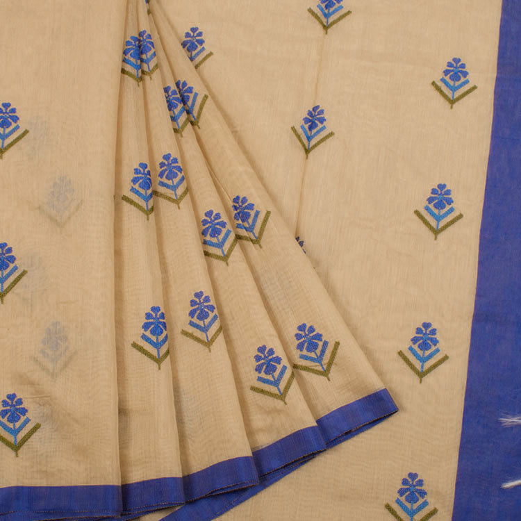Embroidered Chanderi Silk Cotton Saree 10050331