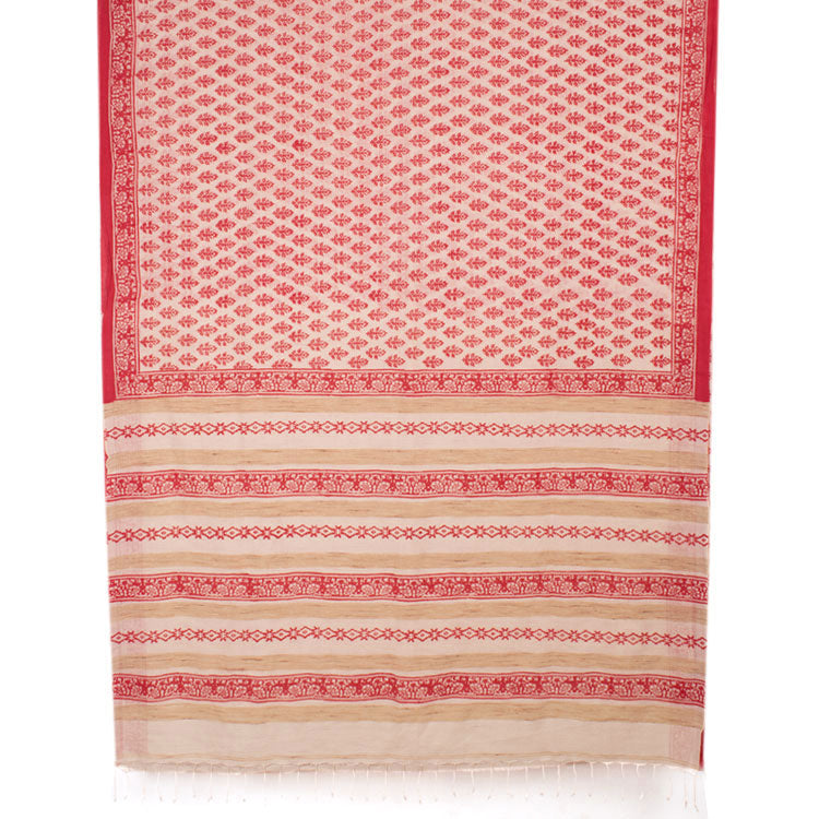 Hand Block Printed Cotton Saree 10052618