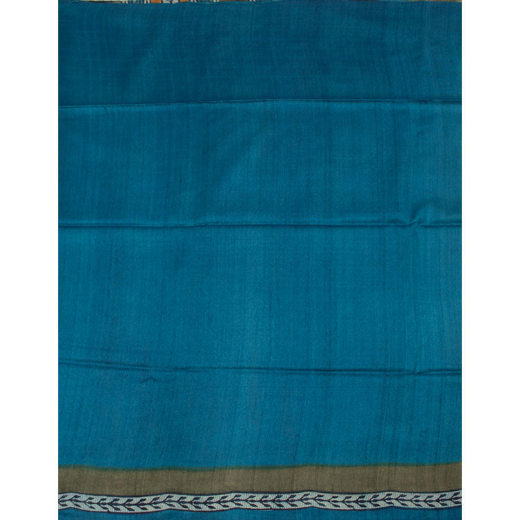 Hand Block Printed Tussar Silk Saree 10052628