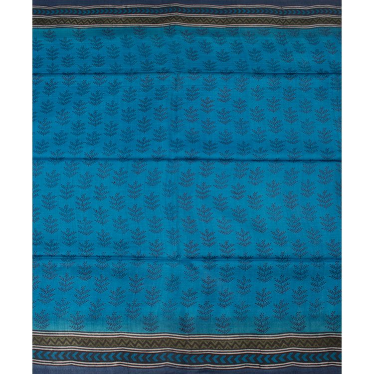 Hand Block Printed Tussar Silk Saree 10052632