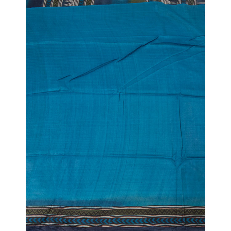 Hand Block Printed Tussar Silk Saree 10052632