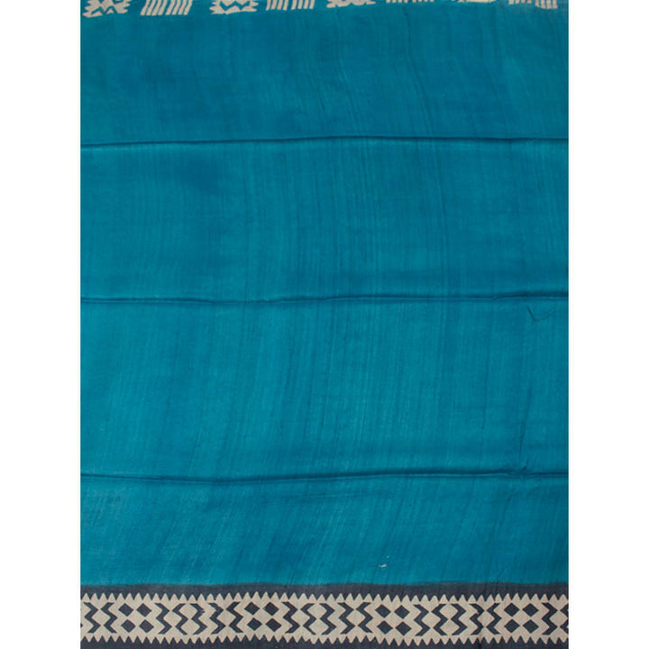 Hand Block Printed Tussar Silk Saree 10052633