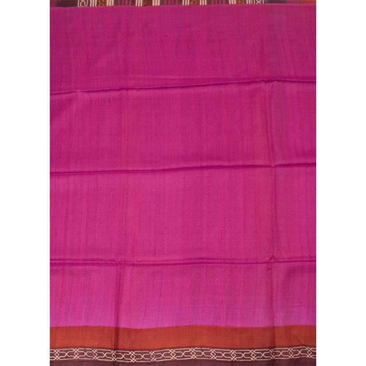 Hand Block Printed Tussar Silk Saree 10052635