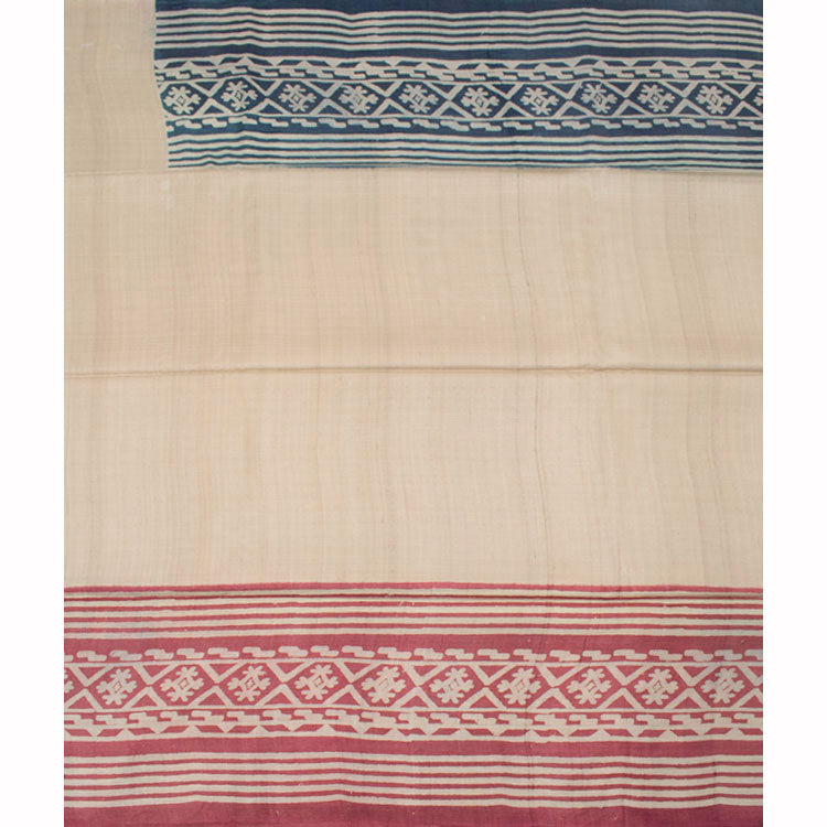 Hand Block Printed Tussar Silk Saree 10052637