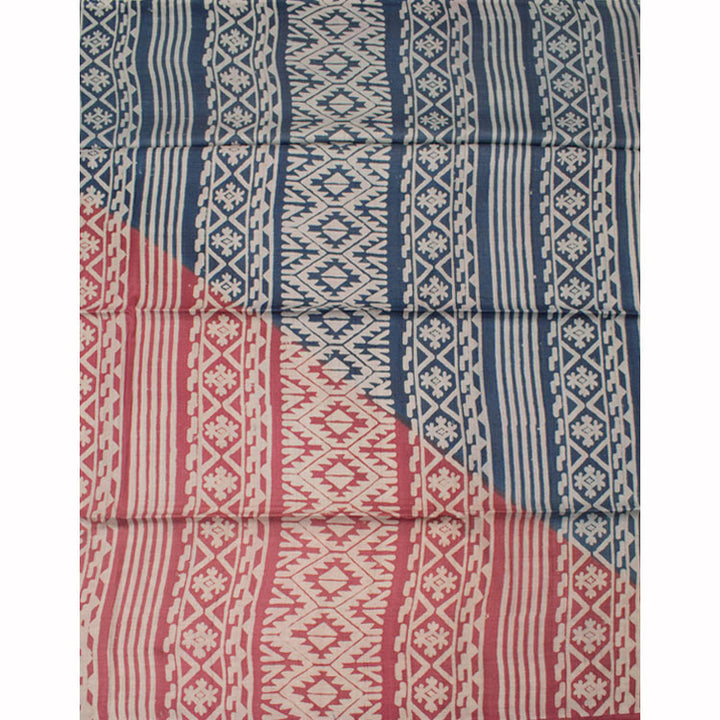 Hand Block Printed Tussar Silk Saree 10052637