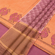 Hand Block Printed Tussar Silk Salwar Suit Material 10052738