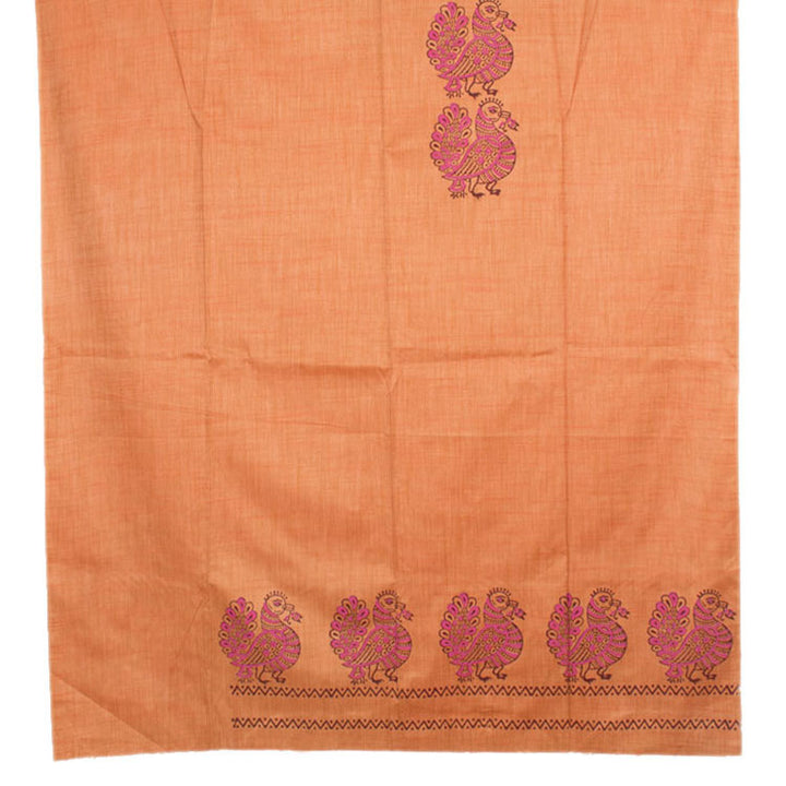 Hand Block Printed Tussar Silk Salwar Suit Material 10052738