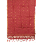 Hand Block Printed Embroidered Tussar Silk Salwar Suit Material 10052750