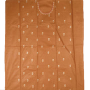 Hand Block Printed Embroidered Tussar Silk Salwar Suit Material 10052750