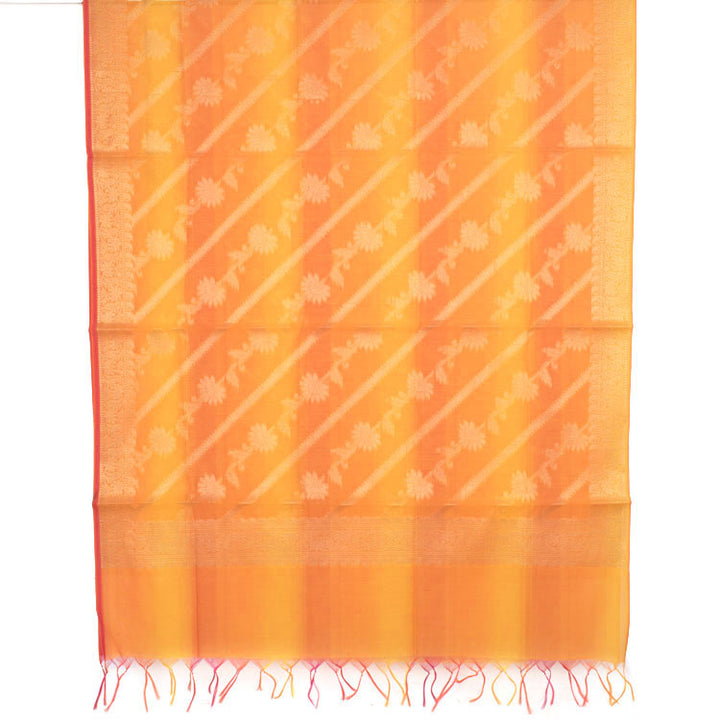Hand Block Printed Embroidered Tussar Silk Salwar Suit Material 10052754