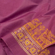 Hand Block Printed Embroidered Tussar Silk Salwar Suit Material 10052754