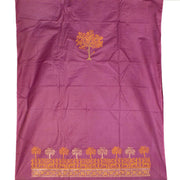 Hand Block Printed Embroidered Tussar Silk Salwar Suit Material 10052754