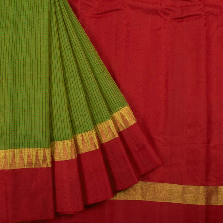 Handloom Gadwal Kuttu Silk Cotton Saree 10043296