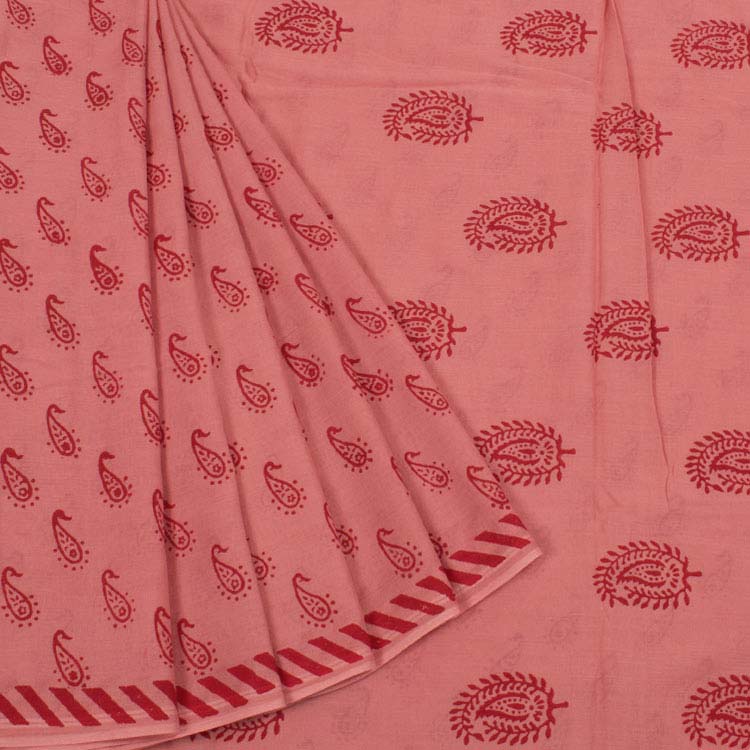 Hand Block Printed Cotton Saree 10047939