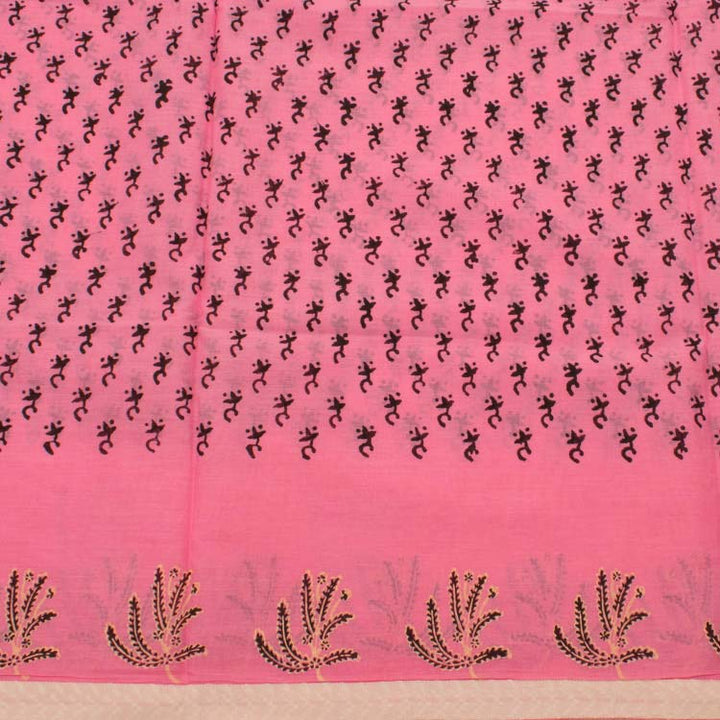 Hand Block Printed Cotton Saree 10049311
