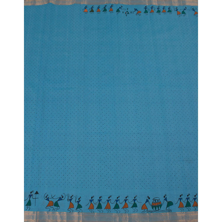 Hand Block Printed Mangalgiri Cotton Saree 10051673