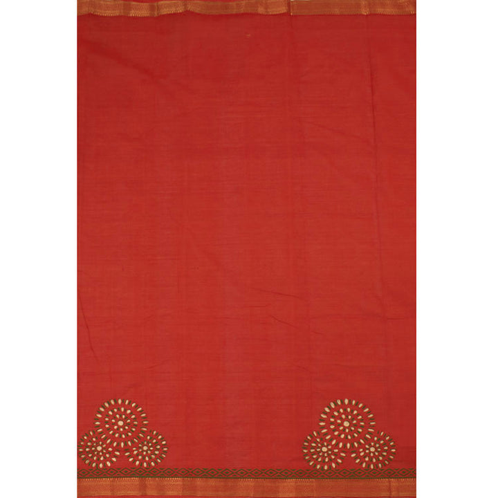 Hand Block Printed Mangalgiri Cotton Saree 10051681