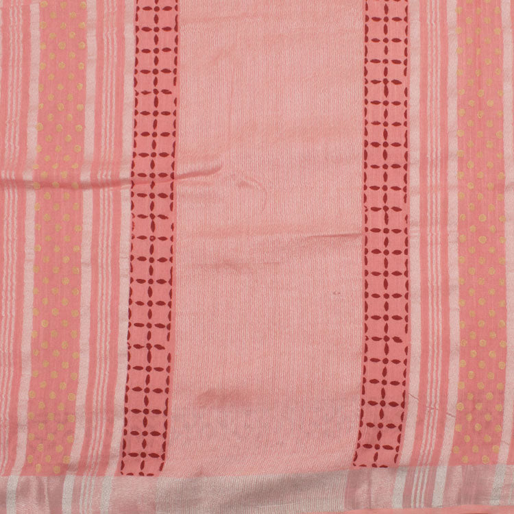 Hand Block Printed Viscose Cotton Saree 10053052