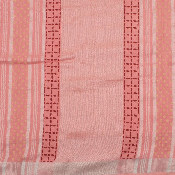 Hand Block Printed Viscose Cotton Saree 10053052