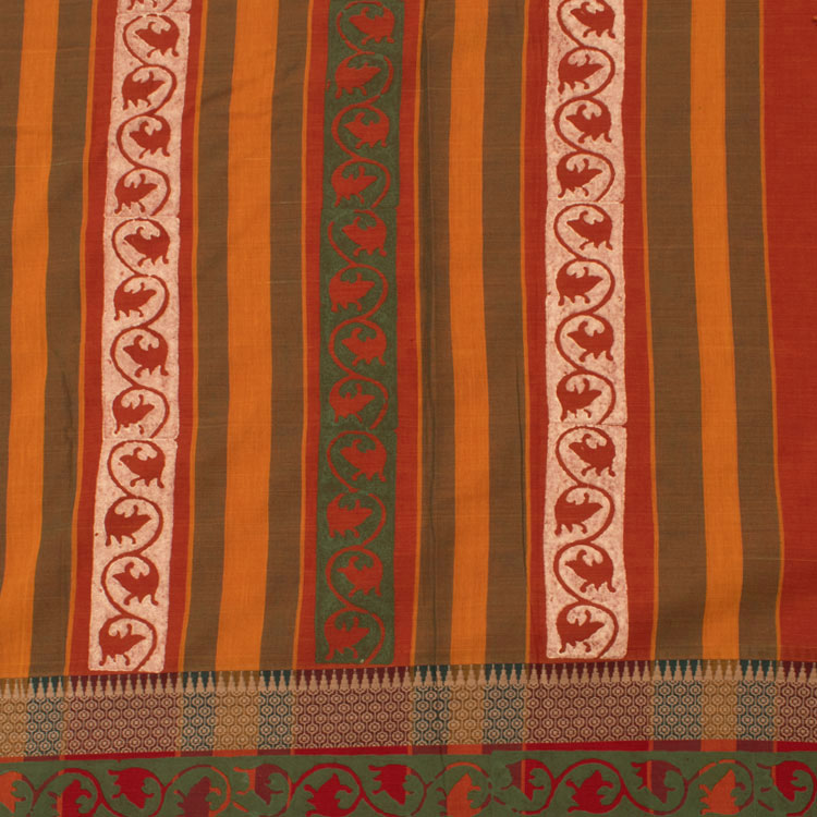 Hand Block Printed Narayanpet Cotton Saree 10053072