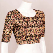 Black Hand Block Printed Cotton Blouse 10048213