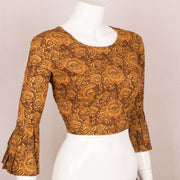 Brown Hand Block Printed Cotton Blouse 10048216