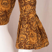 Brown Hand Block Printed Cotton Blouse 10048216